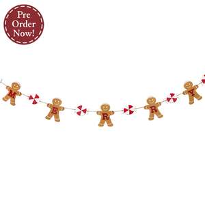 Wooden Merry Gingerbread & Peppermint Garland