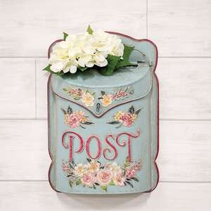 Distressed Metal Vintage Garden Post Box 60492;