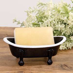 Black & White Iron Bathtub Soap Dish 70203;