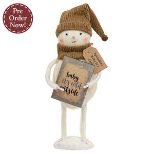 Baby It's Cold Sprinkles Standing Snowman with Sign
