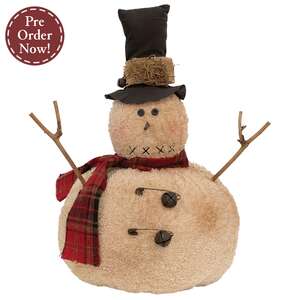 Roly Poly Primitive Snowman Tree Topper
