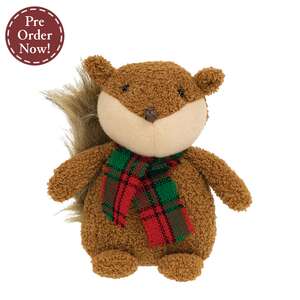Cozy Christmas Stuffed Squirrel Sitter