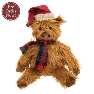 Cozy Christmas Highland Cow Doll