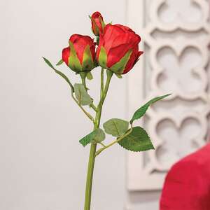 Blooming Red Roses Pick, 17" HJ092505;