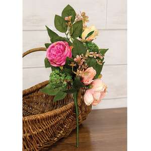 Mixed Cabbage Rose Spray, 18"H HYG212502;