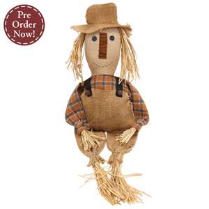 Burlap & Orange Plaid Stuffed Scarecrow