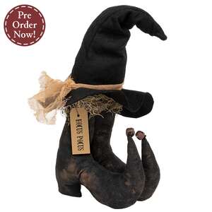 Stuffed Witch Boots & Hat Sitter - 14"H