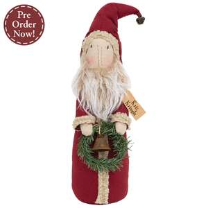 Stuffed Standing Primitive Kris with Wreath - 16"H