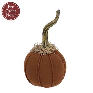 Stuffed Mossy Top Round Orange Pumpkin - 4" Dia.
