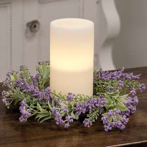 Delicate Lilac Astilbe & Lace Candle Ring, 3.5" SA112531;