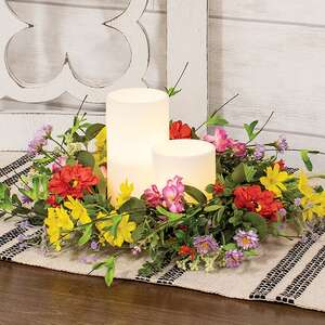 Sun Dazzled Blooms Candle Ring, 6" SA112540;