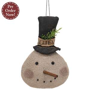 Stuffed Stiffened Believe Top Hat Snowman Hanger