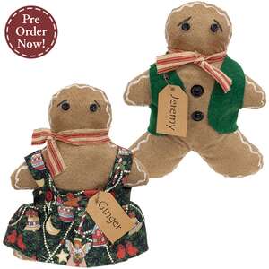 Stuffed Ginger or Jeremy Gingerbread Doll - 2 Asstd.