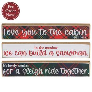 Sleigh Ride Plaid Mini Stick - 3 Asstd.