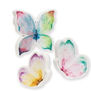 3/Set - Wooden Pastel Watercolor Butterfly Sitters