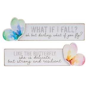 What If You Fly Pastel Watercolor Butterfly Block - 2 Asstd.