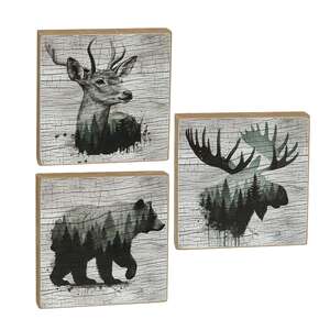 Woodland Forest Animal 4" Square Block - 3 Asstd.;