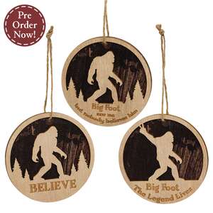 Layered Bigfoot Forest Silhouette Ornament - 3 Asstd.;