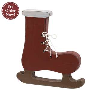 Primitive Santa's Ice Skate Wooden Sitter