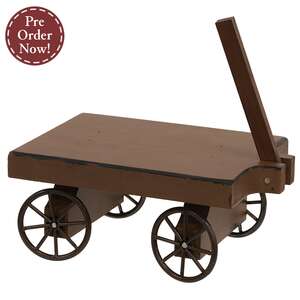 Distressed Brown Wooden Wagon