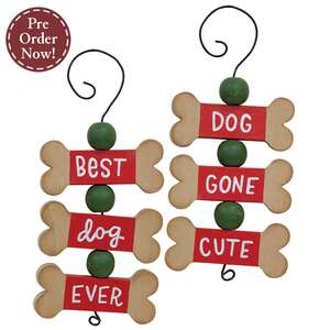Best Dog Ever Dog Bone Trio Ornament - 2 Asstd.