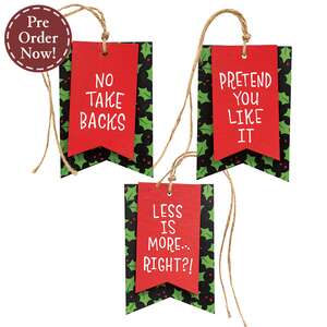 Less Is More Layered Wood Gift Tag Banner - 3 Asstd.