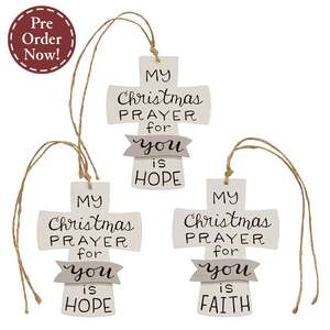 My Christmas Prayer Wooden Cross Ornament - 3 Asstd.