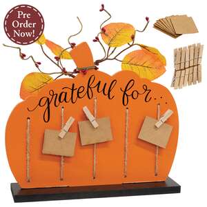 Grateful For...Pumpkin Clipboard on Base