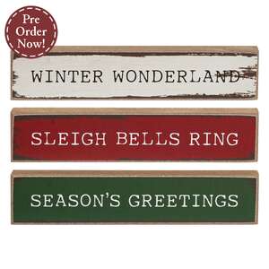 Season's Greetings Mini Stick - 3 Asstd.