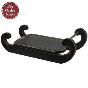 Distressed Black Wooden Sled - 15"