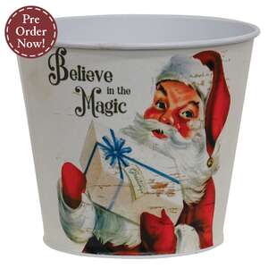 Believe in the Magic Santa White Metal Bucket;