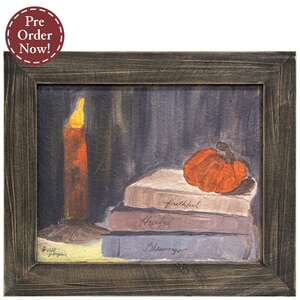 Faithful Hopeful Blessings Stacked Books Textured Framed Print - 10x8