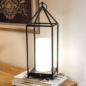 Black Metal Open Air Tri-Function LED Lantern 70196;