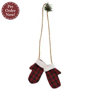 Red & Green Mitten Garland with Jingle Bell