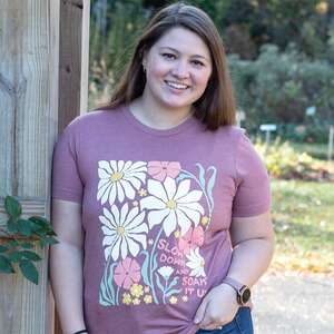 Slow Down and Soak It Up T-Shirt, Heather Mauve L192;