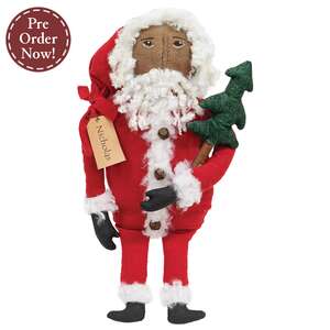 Stuffed Primitive Nicholas Doll with Tree