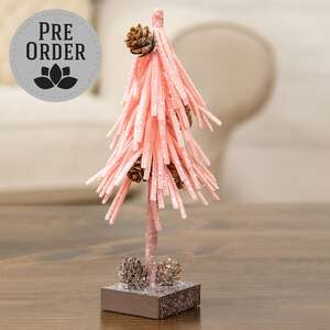 Pink Glittered Foamy Needle Pinecone Tree, 8"H 18464;