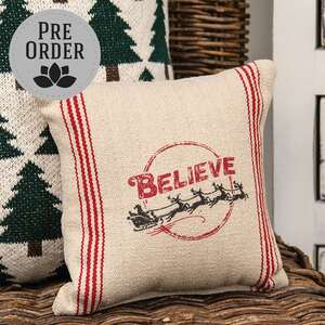 Believe Striped Pillow 19542;