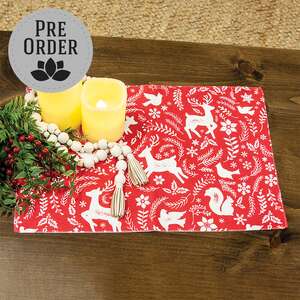 Yuletide Forest & Floral Folklore Red Placemat 19546;