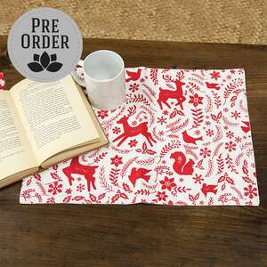 Yuletide Forest & Floral Folklore White Placemat 19550;