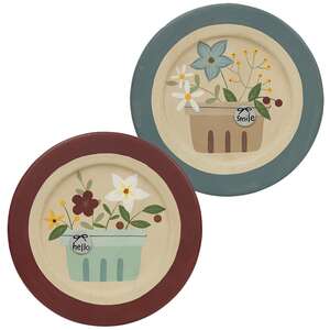Hello and Smile Strawberry Basket Plate - 2 asst