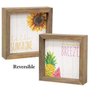 Hello Sunshine, Summer Breeze 2-Sided Framed Sign -