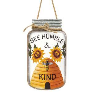 Bee Humble & Kind Mason Jar Sign