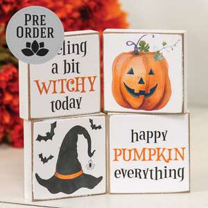 Pumpkin Everything 2" Square Block, 4 Asstd.;