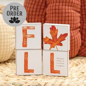Stay A Little Longer Fall 2" Blocks, 4/Set 38617;