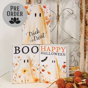 Golden Fall Wildflower Ghost Box Sign, 3 Asstd. 38619;