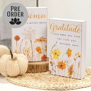 Golden Fall Wildflowers Box Signs, 2 Asstd. 38633Golden Fall Wildflowers Box Signs, 2 Asstd. 38633;