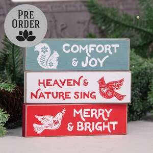 Merry & Bright Yuletide Thin Mini Block, 3 Asstd. 38658;