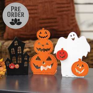 Wooden Halloween Votive Screen, 3 Asstd. 38727;