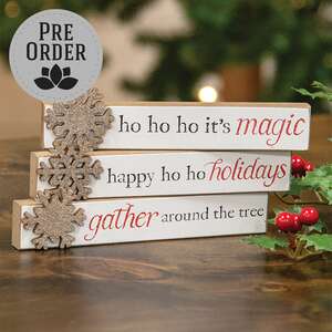 Happy Ho Ho Holidays Snowflake Mini Stick, 3 Asstd. 38889;